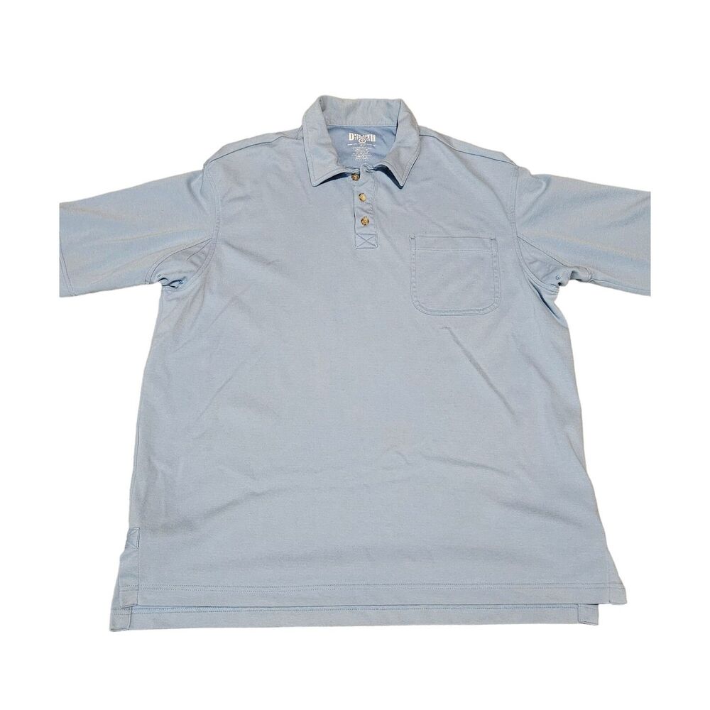 Duluth Trading Company Men's Short Sleeve Sky Blue Polo Shirt Size XLT